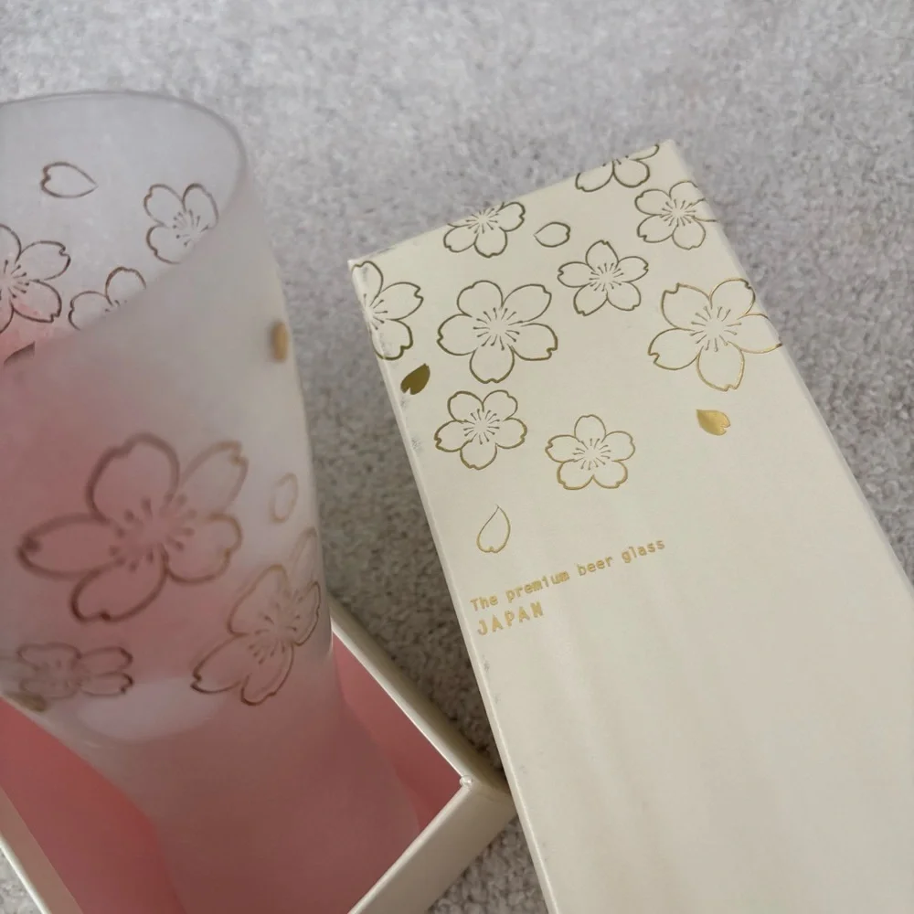 Japan Best Beer Glass Floral Frosted Glass Vase